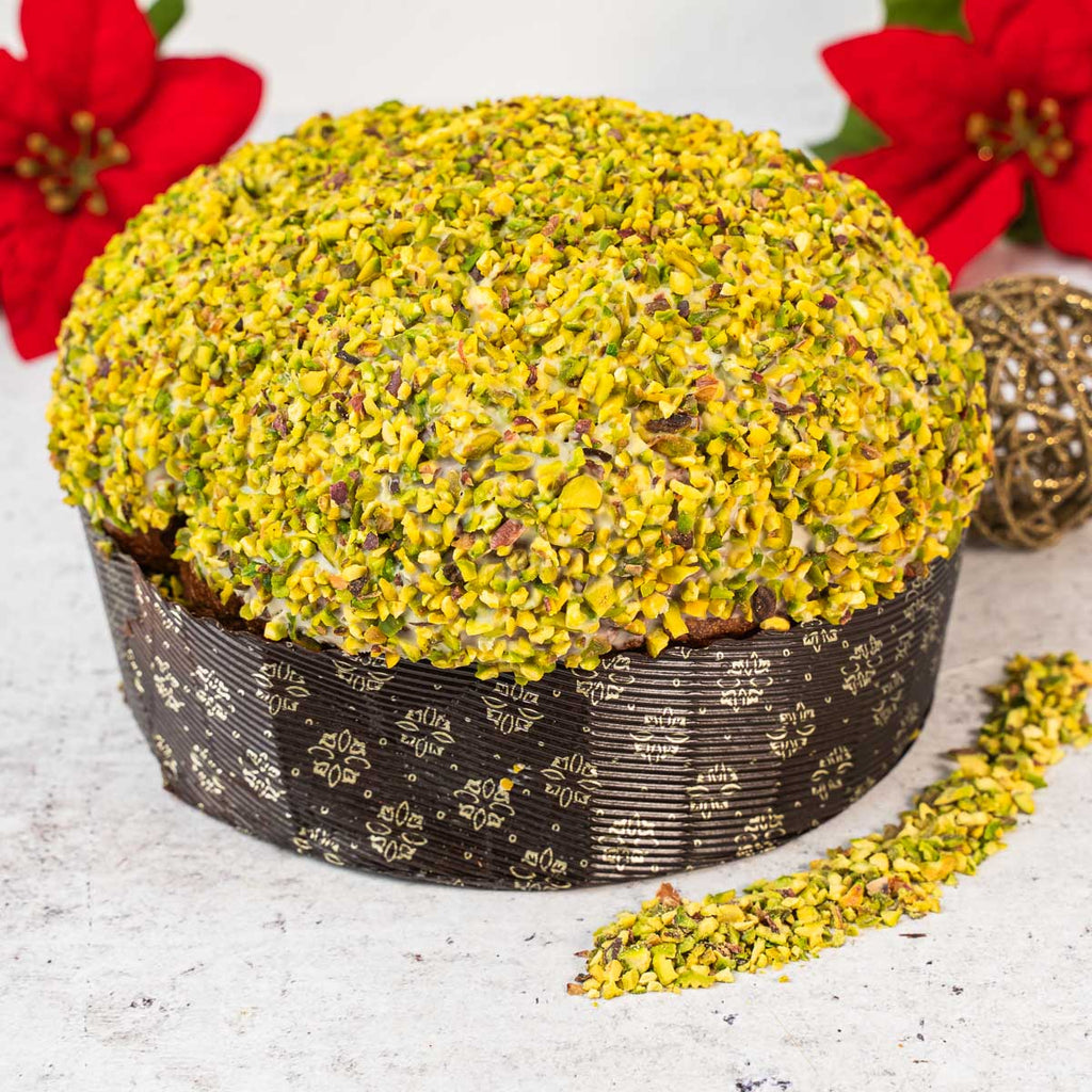 Panettone artigianale al cioccolato e pistacchio ciokopistacchio