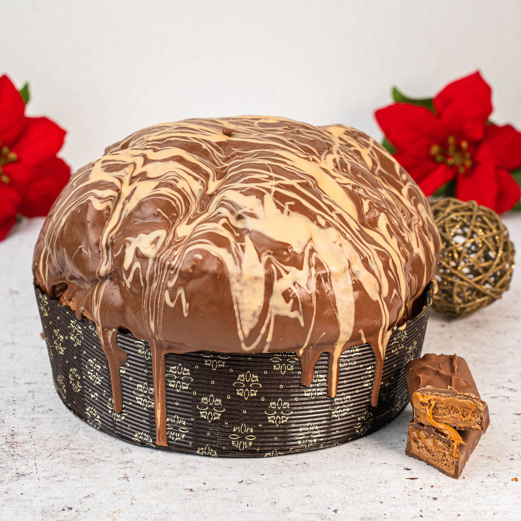 Panettone artigianale al cioccolato e caramello salato ciokocaramel
